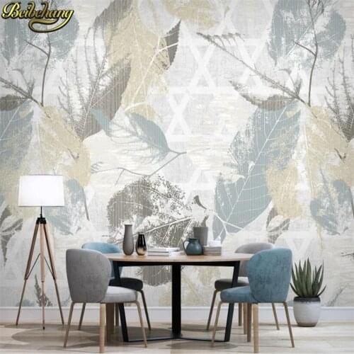 Beibehang Custom 3d Nordic retro plant leaves plant wall paper bedroom TV background wall decoration painting wallpaper mural