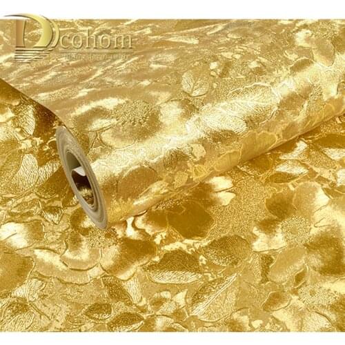 3D Stereoscopic Relief Gold Foil Wallpaper For Living Room Bedroom Ceiling Luxury Gold Silver Glitter Wall paper Wall Covering