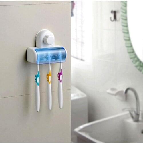 5 Racks Dust-proof Toothbrush Holder for the Bathroom Kitchen Family Holder For Toothbrushs Suction Holder Wall Stand Hook