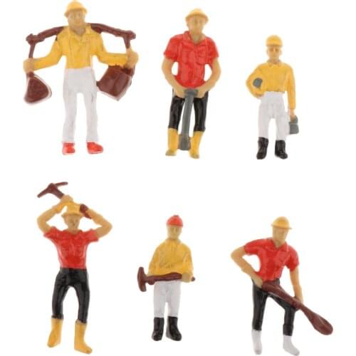 6pcs/set Painted Model Train People Figure Architecture Street Parking Layout Train Scence Landscape Decor Accessories