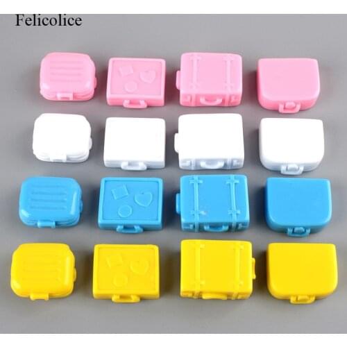 6pcs Resin Suitcase Mini Doll Travel Luggage Case Dollhouse Furniture Toys Articles Model Plastic 3D Cute Travel Suitcase Toy