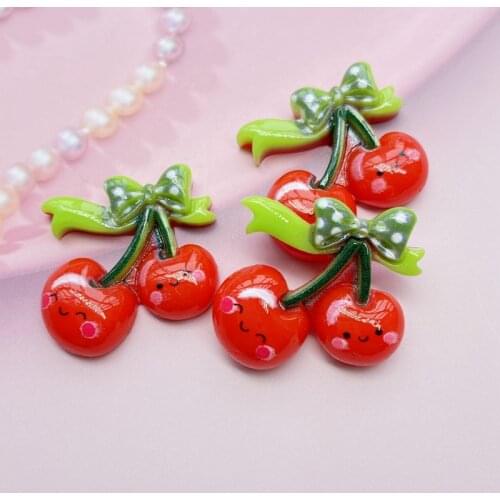 8Pcs Cute Mixed Red cherry Flat back Resin Cabochons Scrapbooking DIY Jewelry Craft Decoration Accessories E99
