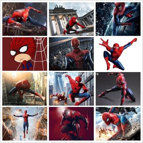 Diamond Painting Spiderman Hero The Avengers Theme Movie Cartoon Embroidery 5D DIY Square Round Photo Cross Stitch Mosaic Kit
