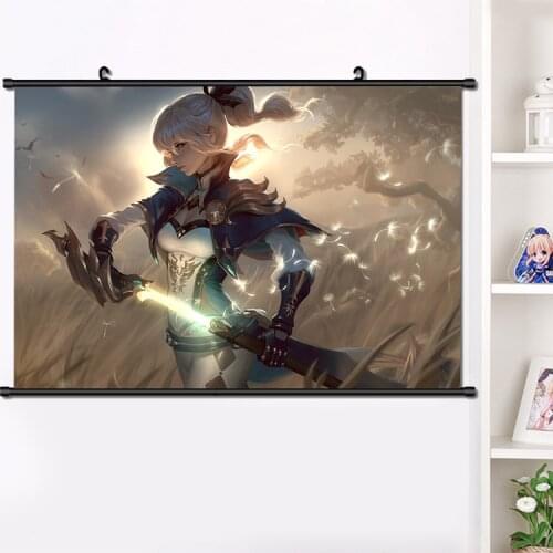 Anime Game Genshin Impact Jean Cosplay Wall Scroll Painting Poster HD Print Home Decor Collection Art 40x60cm