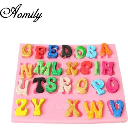Aomily Alphabets Silicone Mold DIY Cookies Chocolate Mould Homemade Kitchen Cake Fondant Baking Molds Decorating Tools