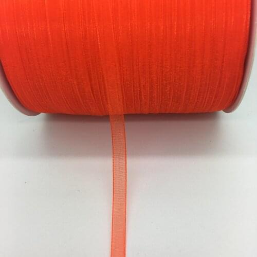 Free Shipping 10yds/lot 1/4" 6mm Orange Organza Ribbon Bow Hair Wedding Decoration Lace Crafts