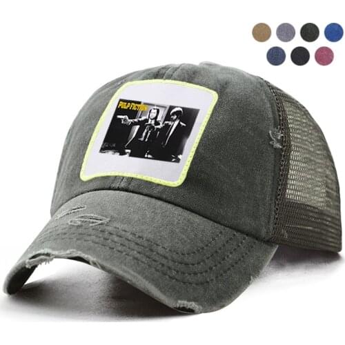 Movie Pulp Fiction Baseball Cap Django Kill Bill 2 John Travolta Funny Mesh Men Women Outdoor Bone Trucker Canvas Snapback Hat