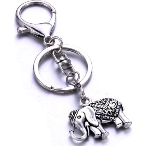 Elephant shape keychain handmade stainless steel gift private custom for lovers friends a variety of styles