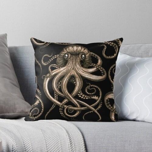 Bronze Kraken Throw Pillow Cushion Cover Polyester throw pillows case on sofa home living room car seat decor 45x45cm