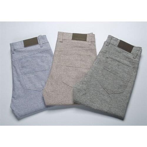 Pants Men New 2020 Casual Pants Linen Male Trousers Man Long Straight Khaki Plus Size Pant Male Slim Business Suit Pants,L118