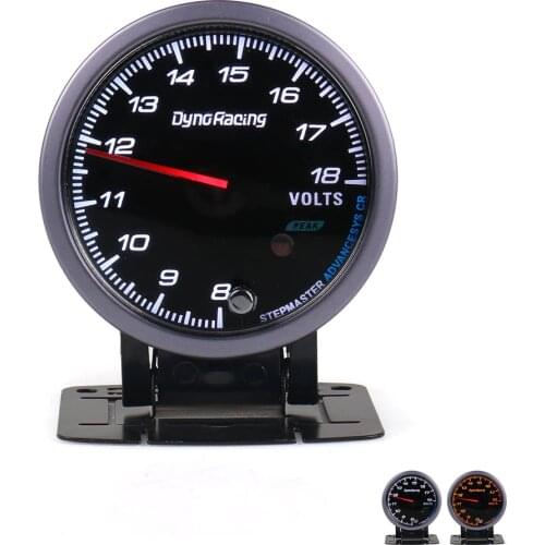 Dynoracing 60MM Black Face Car Auto Voltmeter 8-18 Volt Voltage Gauge With White& Amber Lighting Car meter TT101483