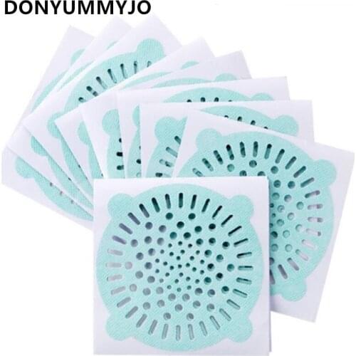 DONYUMMYJO 10pcs/bag Anti-blocking Drain Pool Filter For Hairs Bathroom Drain Filter Sticker