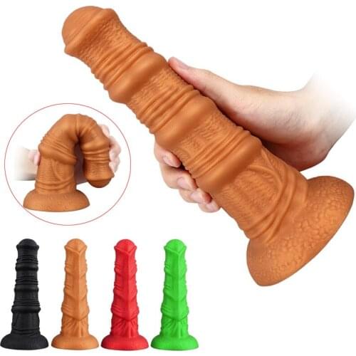 Huge Realistic Animal Horse Penis Flexible Liquid Silicone Suctioncup Dildo SM Anal Sex Toy Women Masturbator Vaginal Stimualtor