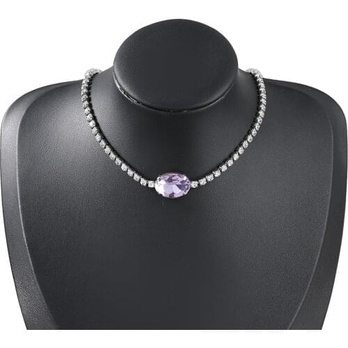 JIJIAWENHUA 2021 New Rhinestone Sexy Pendant Female Necklace Dinner Party Fashion Jewelry Accessories