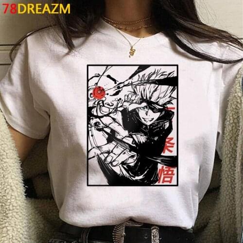 Jujutsu Kaisen Gojo Satoru Yuji Itadori top tees male japanese harajuku kawaii print grunge casual t-shirt tshirt plus size