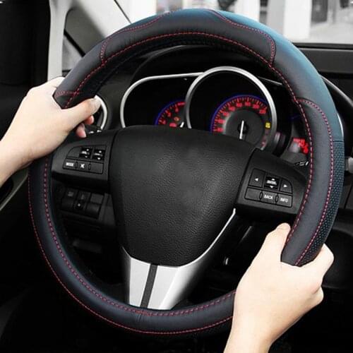 Leather Car Steering Wheel Cover Case For Mazda 2 3 6 Axela Atenza Demio CX-3 CX-5 CX5 CX 5 CX-7 CX-9 2017 2018 2019 Accessories