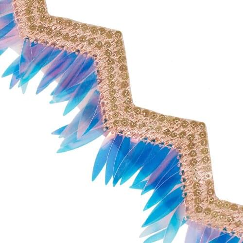 Sequined Fringe Tassel Trimming Lace Ribbon Trim Applique Tape Cord for Dress Edge Decorated Sewing 5 yards