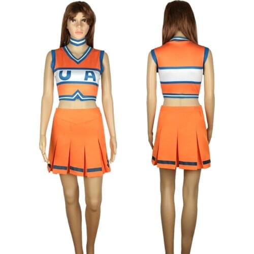 2021 Hot Selling Anime Cosplay Cheerleader Uniform Costume Fashionable No Sleeve My Hero Academia Cosplay Cheerleader Uniform