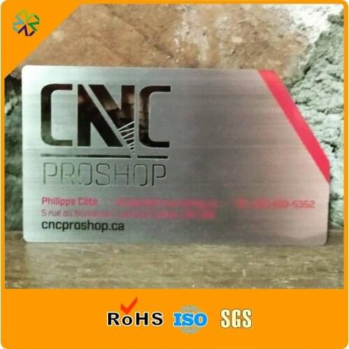 Brushed stainless steel metal cards