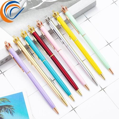 Crown Metal Pen 16 Pcs Per Set Wholesale Wedding Gift Female Girl Cute Office Accessories