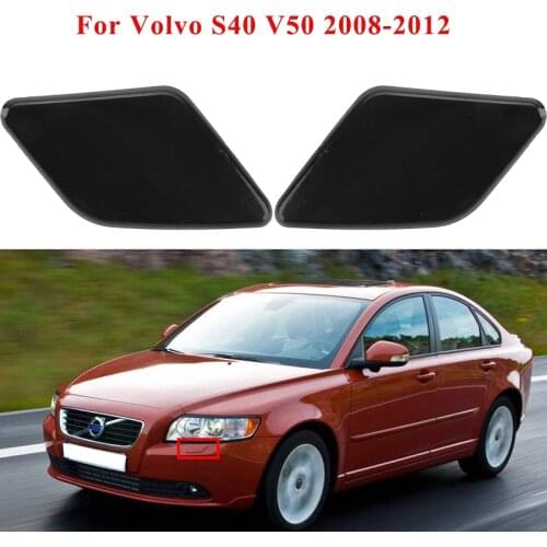 Left & Right Front Bumper Headlight Washer Nozzle Spray Jet Cover Cap for Volvo S40 V50 2008-2012 #39886377, 39886397