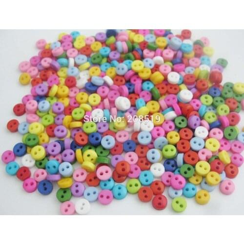 NBNLOL 500pcs/lot Multicolor 6mm Round little sewing buttons DIY decorative button sewing accessories
