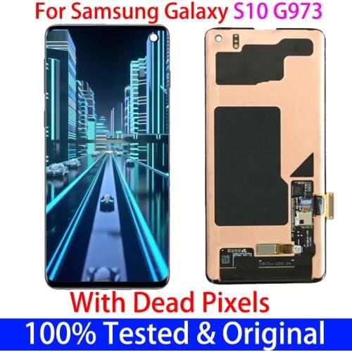 Original Amoled 6.1'' S10 LCD For SAMSUNG Galaxy S10 G973F/DS G973U G973 SM-G973 Display Touch Screen Digitizer Replacement