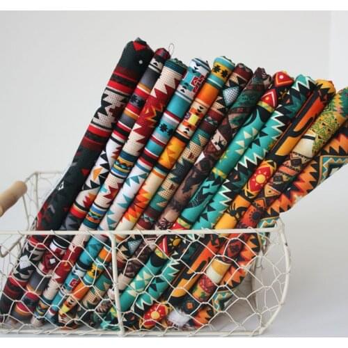 Half meter plain cotton fabric European retro national wind print fabric, handmade DIY bag garment dress cloth 100% cotton A952