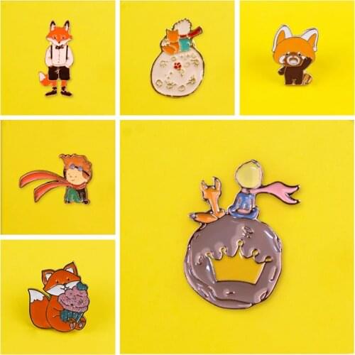 Prince Figure Badges for Clothes Badges on Backpack Cute Fox Badge Enamel Pins for Backpacks Brooches Clothes Lapel Pin Jewelry