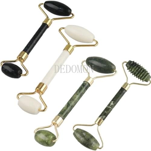 Roller massager For Face Jade Stone Massage Roller Facial Natural Scraper Face lifting Gua Sha Body Back Slimming massage roller