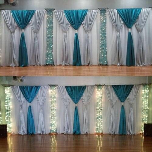 Romantic 3 layers 10ft x 20ft Luxury Wedding Backdrop with beautiful Swag Wedding drapery and curtain decoration