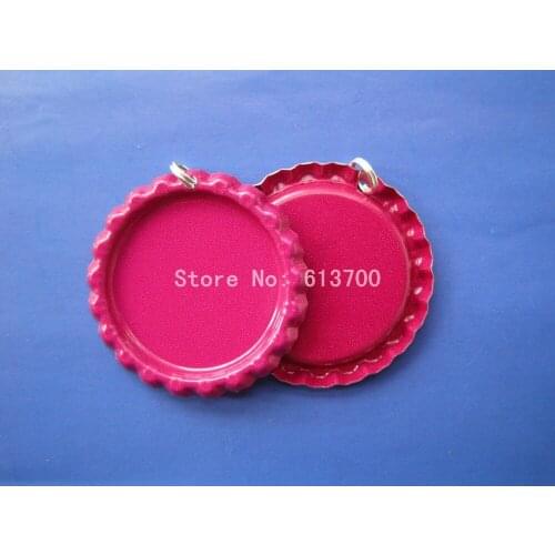With Holes and Rings ! New Arrival 200 Pcs Both Side Colored Flattened Bottle Caps For Jewelry Craft Pendants Linerless