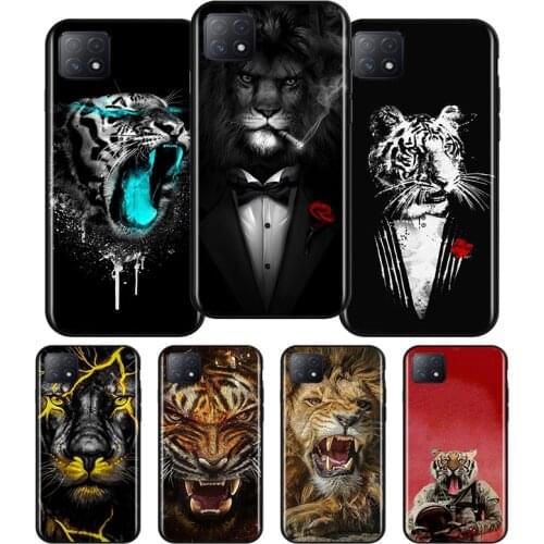 Tiger lion beast Silicone For OPPO AX7 A1K A94 A93 A92S A73 A72 A53S A52 A32 A31 A12E A11X A9 A5 2020 Soft Phone Case