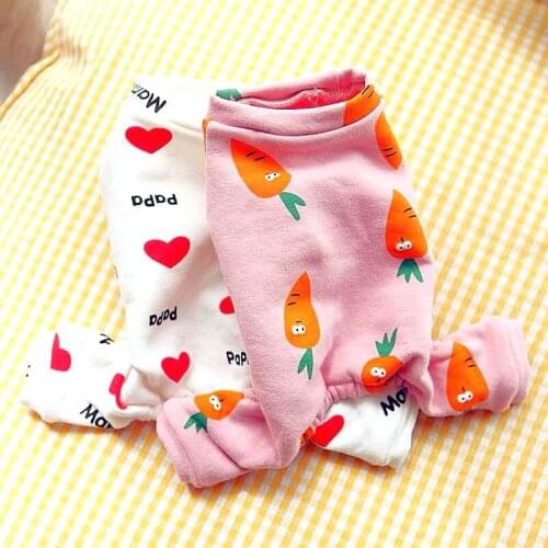 Cute Pattern Jumpsuits for Dogs Cotton Pet Pajamas Warm Clothing for Small Dogs Warm Yorkies Overalls Dog Costume Para Perro
