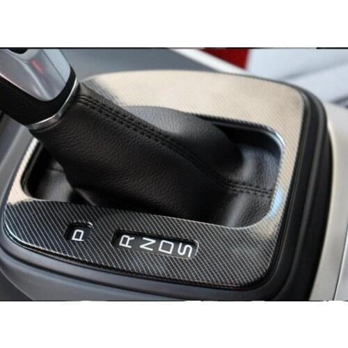 High quality Carbon fiber automotive interior trim panel shift gear head decorative stickers 2013-2015 for FORD KUGA