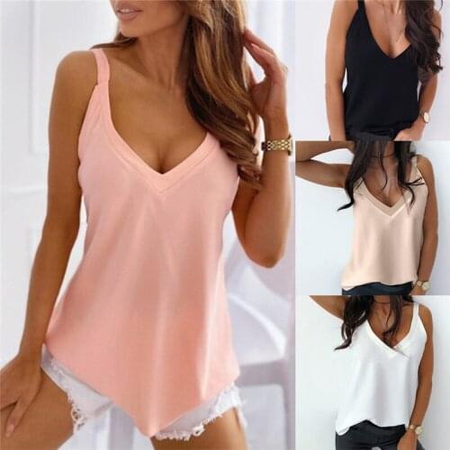 2020 Summer Sexy V-Neck Sleeveless Blouse Shirt Women Elegant Solid Loose Hollow Out Tops New Lady Off Shoulder Plus Size Blusa