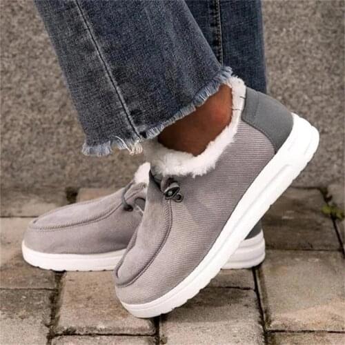 Women Ankle Boots 2020 Warm Plush Velvet Snow Boots Comfy Winter Sneakers Comfortable Thick Cotton Female Shoes