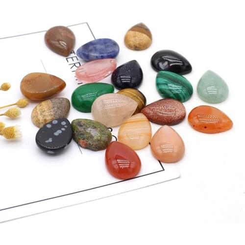 Natural Tiger Eye Stone Cabochon Beads Flat Back Water Drop Shape No Hole Loose Beads For jewelry making DIY Ring accessories