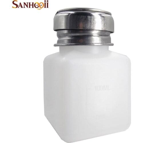 100ML Press Pump Liquid Alcohol Rosin Thinner Nail Art Polish Remover Dispenser Cleaner Pumping Bottle Anti-volatile