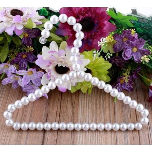 100pcs Beautiful 20cm Pearl Kid Baby Pet Dog Clothes Hanger Plastic White Hangers For Clothing Shop&Home SN460