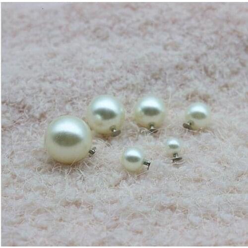 100pcs/lot Pendant Pearl Buttons ABS rivet pearl 1 hole for wedding head clothes DIY Accessories