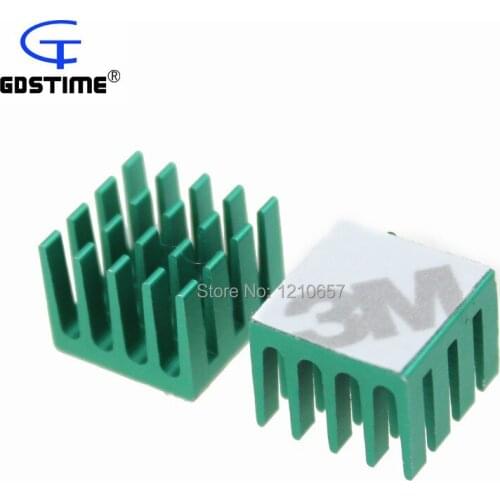 100 pieces lot Aluminum Adhesive Heatsink Cooler Circuit Board VGA Card CPU Cooling Fin 14x14x11mm