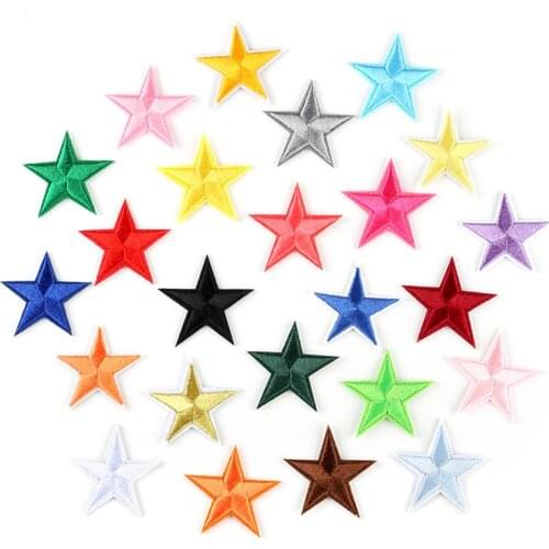 33Pcs/Set 33Colors Star Patch Badge Embroidery Iron On Patches Sewn Applique Embroidered Art DIY Craft Clothes