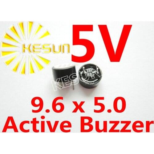 5V Magnetic Active Buzzer 5.0mm * 9.6mm Continous Tone x100PCS
