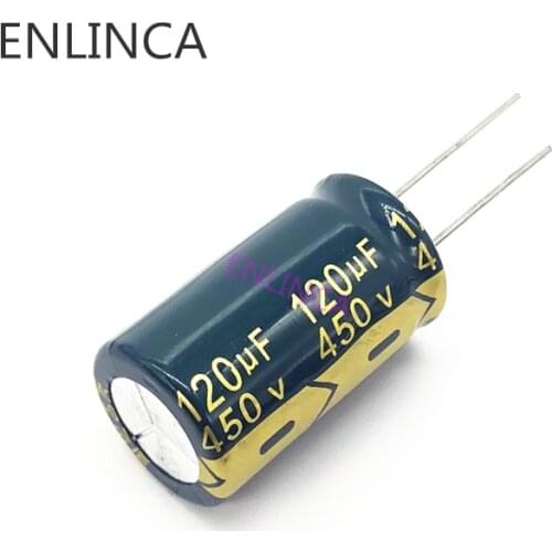 5pcs/lot 120UF high frequency low impedance 450v 120UF aluminum electrolytic capacitor size 18*30 mm 20