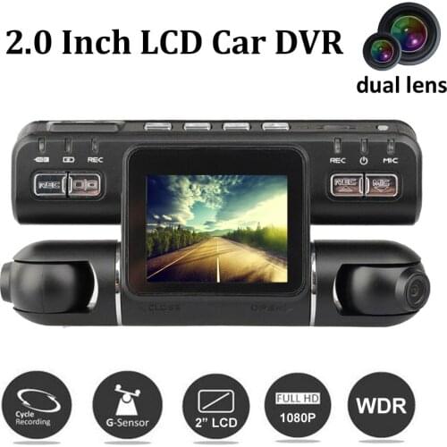 I4000 Dual Lens Full HD 1080P Car DVR 2.0 Inch LCD Camera video recorder G-Sensor Dash Cam registrator 5 languages