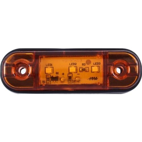 DC12-24v 3 LED Marker Light Warning Light For Truck Trailer Camper RV Waterproof only Yellow Car Pickup Lamp