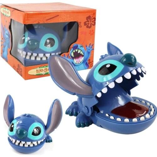 16cm Crocodile Bite Finger Figures Stitch Dentist Push Teeth Funny Game Model Toys Birthday Gifts for Kids Party Toys