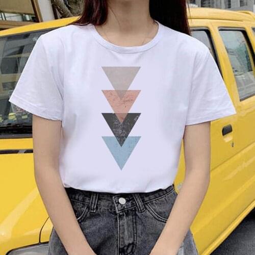 Oversized Summer Women T Shirt Graphic Print Short Sleeve Aesthetic Streetwear Casual 90s Girls Ladies Street Tee White T Shirt