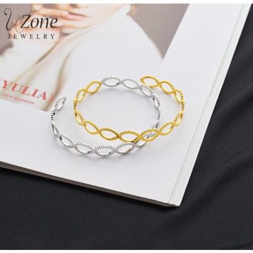 Personality Gold Silver Color Stainless Steel Bracelet Oval Open Size Bangle for Women Girls Lovers Gift Jewelry Free Shipping